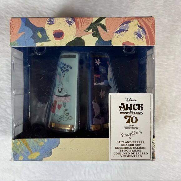 Disney Alice in the Wonderland 70th Mary Blair Salt & Pepper Shaker Set NIB - Picture 2 of 13